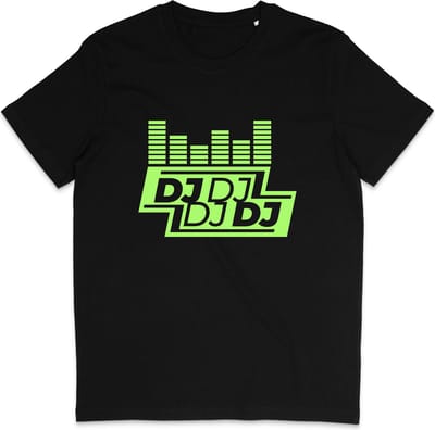 T Shirt Heren Dames - DJ Muziek Print - Zwart - XS