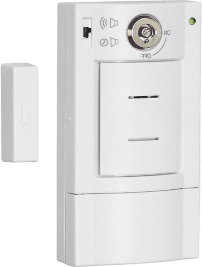 Deuralarm met Sleutel - Draadloos Alarm - Extra Beveiliging - 95 Decibel Geluid - 15 Meter Bereik - Wit