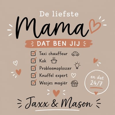 Gepersonaliseerd Moederdag – Mijn Mama is de liefste Tegeltje 15x15 cm – Met Eigen Foto & Tekst – Sublimatie Print – Grappig, Liefdevol of Persoonlijk – Livingstickers
