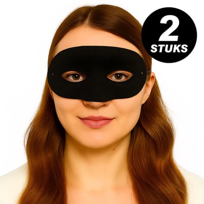 Zwart Verkleedmasker – Set van 2 Stuks – Comfortabel & Lichtgewicht – Carnaval, Themafeest & Maskerade