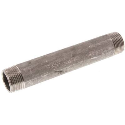 R 1'' RVS Dubbele Pijpnippel 20 Bar DIN 2982 - 180mm - FL2S-M-ST-100R-180L