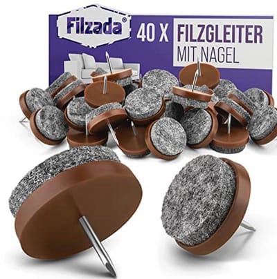 Viltglijders voor Meubels - Ø 24 mm (bruin) - Professionele Stoel- en Meubelglijders
