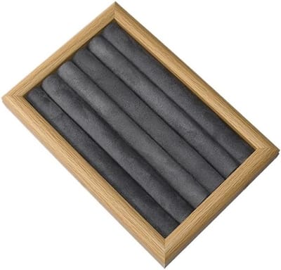 Sieraden standaard - Opberglade - Sieraden presenteren - Beschermend microvezel - Klein formaat - Grijs
