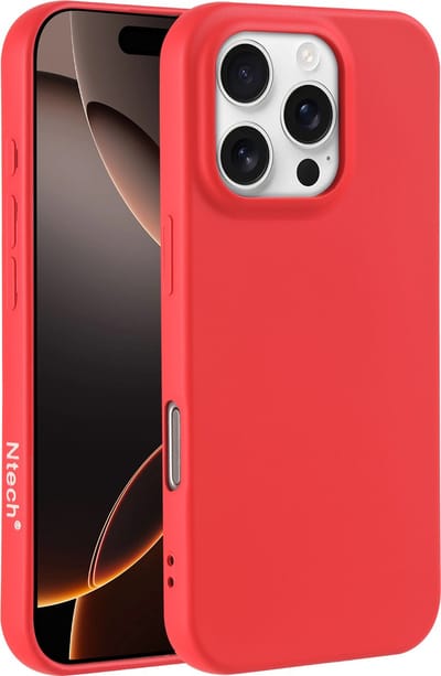 Hoesje Geschikt voor iPhone 16 Pro Max – Zacht siliconen liquid backcover – Rood