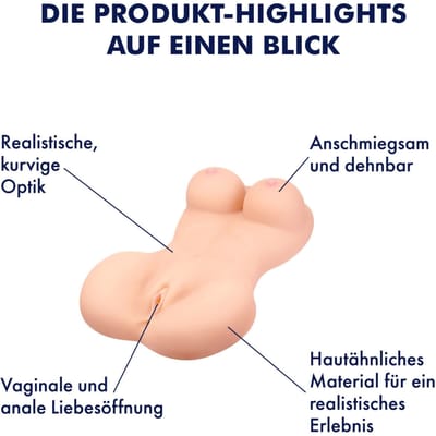 Luxe natuur getrouwe masturbator, 53,5 cm