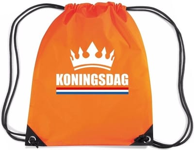 Oranje nylon rijgkoord rugzak/ sporttas Koningsdag