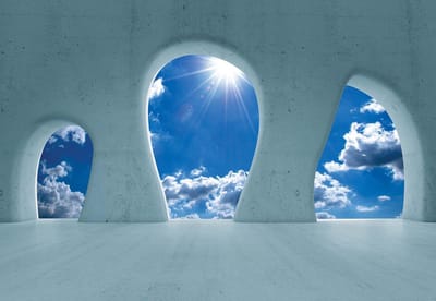 Fotobehang Blue Sky View Modern | XL - 208cm x 146cm | 130g/m2 Vlies