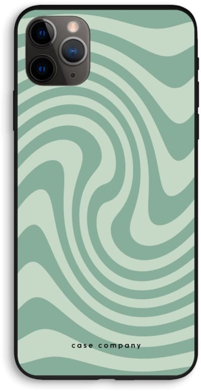 Case Company® - Hoesje geschikt voor iPhone 11 Pro Max hoesje - Swirl Groen - Biologisch Afbreekbaar Telefoonhoesje - Bescherming alle Kanten en Schermrand