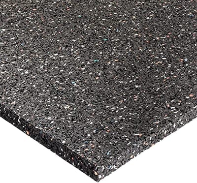 Antitrillingsmat en antislipmat voor bouwbescherming en sporttoestellen, rubber zwart 600 x 600 x 15 mm