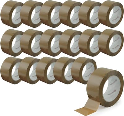18 rollen verpakkingstape Pro bruin 66 m x 50 mm - stil - polypropyleen - 50 micron