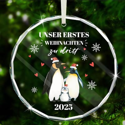Dailygoods- Kerstbal Eerste Kerstmis - Glazen Ornament - Kerstboomversiering - Aandenken - Elegant Design - Perfect voor Gezinnen - Kerstornament