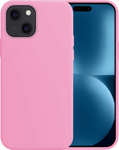 Hoesje - Geschikt voor Apple iPhone 15 - Sterk & Shockproof - Siliconen Case - Hoes Cover - Telefoonhoes - Lichtroze