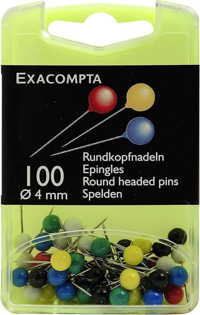 100 Stuks Mix Kleur Marker Spelden met Ronde Kop - Ideaal voor Prikbord en Meer