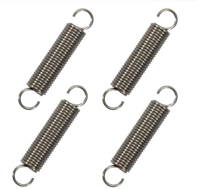 Trekveren met haak 50 mm - Roestvrij Staal Spanveer - Maximale Trekkracht 3,2 kg - 4 Stuks