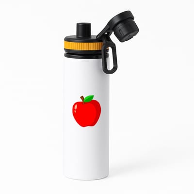 Hacebo® - Rode appel waterfles met draaidop oranje - Appel - fruit liefhebbers - Fruit - vrucht - gezond eten - water fles - 850ML