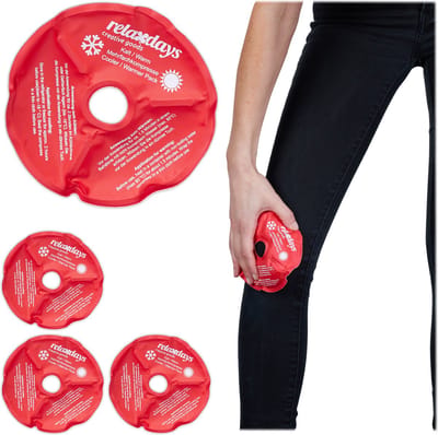 hot cold packs knie - set van 4 - herbruikbaar - gel - uitsparing