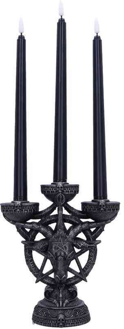 Nemesis Now - Baphomet's Radiance Candelabra 46cm Kaarsenstandaard - Zwart