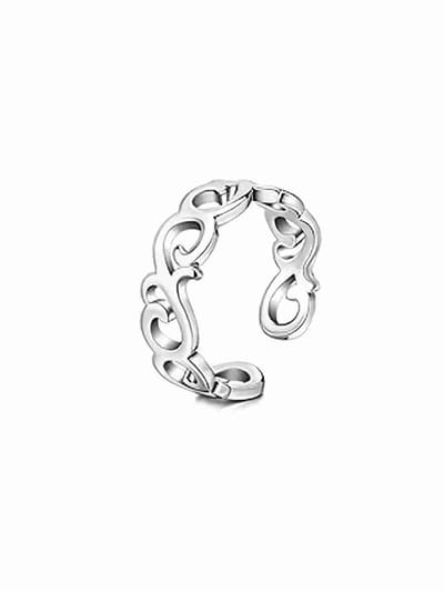 WeLoveSilver - teenring chirurgisch staal - opengewerkt - zilverkleurig