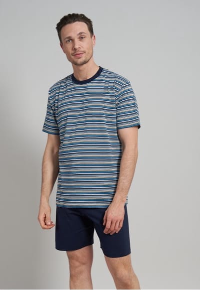 Gotzburg heren shortama - blauw gestreept