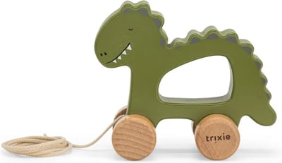 Trixie Houten Trekspeeltje - Mr. Dino - Voor de eerste stapjes - Babyspeelgoed - Voor Jongens & Meisjes - Dinosaurus