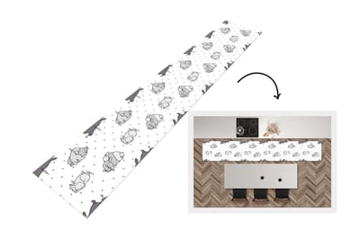 Keukenloper - Loper keuken - Konijnen - Dieren - Slaap - Kinderen - Patronen - 300x50 cm - Keukenloper vinyl