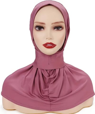 Without Lemon - Onderkap Hoofddoek - Underscarf - Pullover - Drukknopen - Chiffon - Kleur: Plum