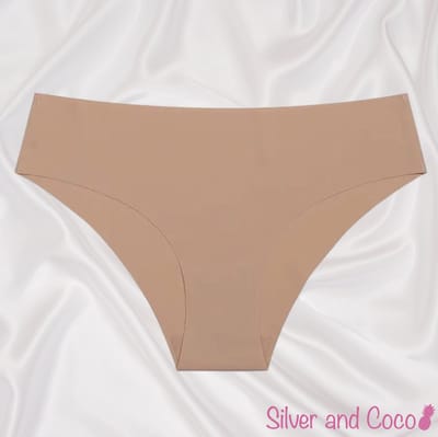 SilverAndCoco® - Naadloze Onderbroek / Seamless Broekje Dames / Zacht Brazilian Slipje / Naadloos Stretch Ondergoed Vrouw / Hipster Dames Lingerie Broekje Slip - Camel / Beige Small