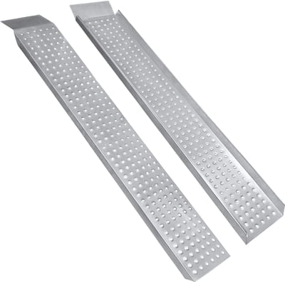 NAIZY 2X laadbrug stalen laadbrug, 160cm laadbruggen | Maximaal. 400kg | Laadperron | Laadrail | Gegalvaniseerd staal | Antislip voor auto, motor, quad, auto, zilver