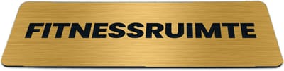 Deurbordje Goud-look met tekst fitnessruimte - Formaat 150 x 50 mm x 1,6 mm - Zelfklevend | Luxe uitstraling | Geborstelde Gouden toplaag | Gratis Verzending | Decoporta