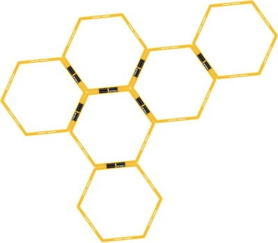 Focus Fitness - Agility Grid - Hexagon Agility Grid - Incl. Opbergtas - Geel