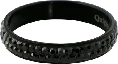 Quiges Stapelring Dames - Vulring Zirkonia - RVS Zwart - Maat 19 - Hoogte 4mm