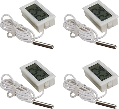 Dailygoods- Digitale Thermometer - Temperatuurbewaking - Temperatuursensor - Koelkast/Vriezer - Aquarium - Nauwkeurigheid ± 1 °F - 4 Stuks