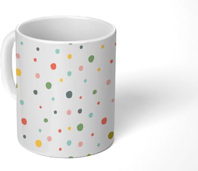 Mok - Koffiemok - Verf - Patroon - Stippen - Mokken - 350 ML - Beker - Koffiemokken - Theemok