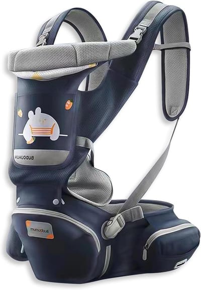 Multifunctionele Draagzak - Heupdrager Baby - Comfortabel Dragen - Ergonomisch Ontwerp - 0-36 Maanden - Donkerblauw