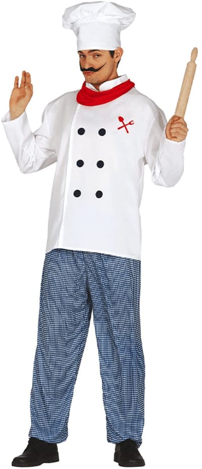 Fiestas Guirca - Volwassenkostuum Chef - maat L (52-54) - Carnavalskleding - Carnaval - carnavalskleding 2027 - Carnaval kostuum