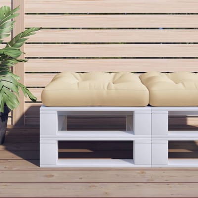 vidaXL - Palletkussen - 60x60x12 - cm - stof - beige