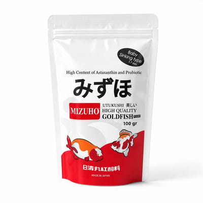 Mizuho Baby goudvisvoer 100 gr. Zinkend-Vissenvoer-Vissenvoer aquarium-Visvoer voor goudvis en andere aquariumvissen - Korrels - 100 gram