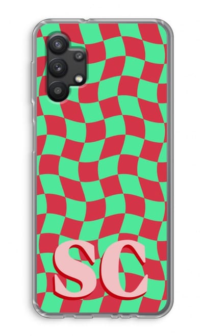 Gepersonaliseerd - Case Company® - Hoesje geschikt voor Samsung Galaxy A32 5G hoesje - Grid Monogram - Soft Cover Telefoonhoesje - Bescherming aan alle Kanten en Schermrand