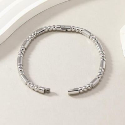 Waterdichte Roestvrijstalen Manchet Armbanden Voor Vrouwen Glad Metalen Openbare Armbanden Sieraden Cadeau gray
