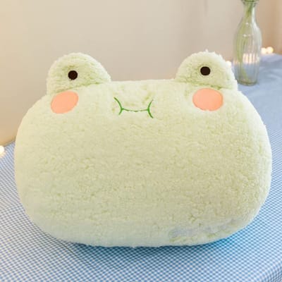 Dailygoods- Pluche Kussen Groot - Zacht Knuffel - Kikker Pluche Dier - Multifunctioneel Handwarmer - Decoratie voor Kinderen - 35cm x 27cm x 7cm