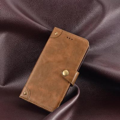 Voor Oukitel WP60 5G Hoesje Metalen Gesp Retro Lederen Achterkant Cover Voor Oukitel WP60 5G