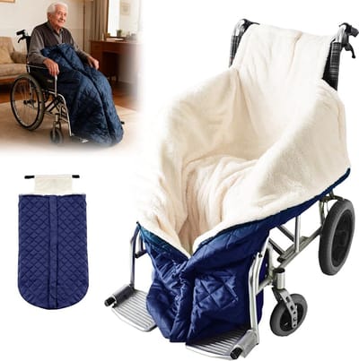 Warme Rolstoeldeken Universeel Blauw - Winddicht Voetenwarmer voor Alle Handbewogen Rolstoelen