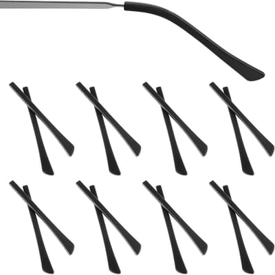 Bracket Covers 8 Pairs Silicone Non-Slip Eyewear Repair Spare Parts - Zwarte Brillensteunen