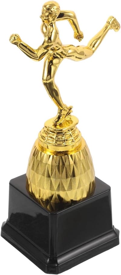 Kleine Gouden Trofeeën - Winnaarsbeker Feestcadeautjes - Wedstrijd Prijzen - Gedetailleerde Afwerking - 21x10.5x7.5cm - Goud