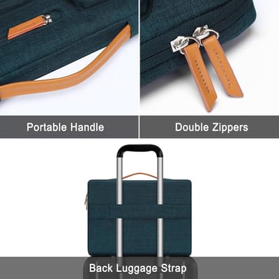 Laptop Sleeve - Beschermhoes Tas - Veilig Transport - 4 Extra Ritsvakken - 14 Inch - Zwart