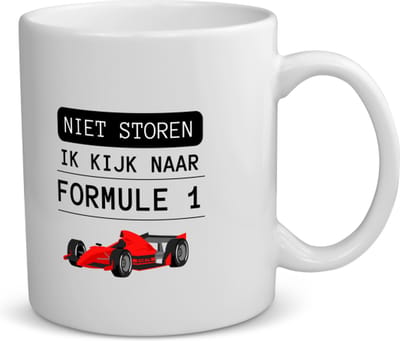Akyol - niet storen ik kijk naar formule 1 koffiemok - theemok - Formule 1 - mensen die houden van f1 - quotes - verjaardagscadeau - verjaardag - cadeau - kado - geschenk - gift - 350 ML inhoud