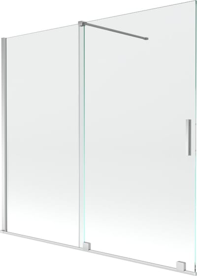 Mexen Velar badwand 2-delige verschuifbare 170 x 150 , transparant, chroom - 896-170-000-01-01