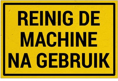 Reinig de machine na gebruik bord | Sign Again materiaal | 45 x 30 cm