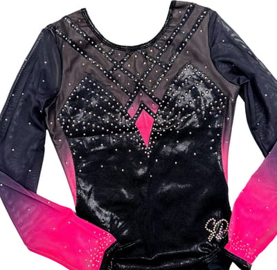 Sparkle&Dream Turnpakje Daantje Zwart Roze - Maat AME 176/XS - Gympakje voor Turnen, Acro, Trampoline en Gymnastiek