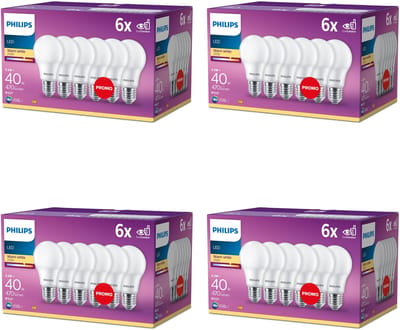 Philips Voordeelverpakking - E27 - LED Standaard lamp - Mat - 40W - Niet Dimbaar - Warmwit Licht - Set van 24 Stuks